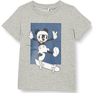 NAME IT Boy's Mickey TOP WDI T-shirt, grijs melange, 104