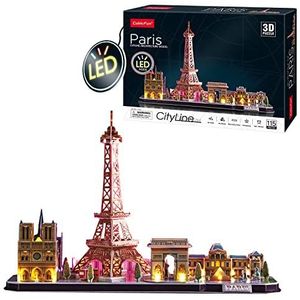 3D-puzzel verlicht - led-Parijs | 3D-puzzel voor volwassenen | 3D-puzzel voor kinderen van 8 jaar of ouder | 3D-puzzels | model om te bouwen voor volwassenen | lichtgevende Eiffeltoren