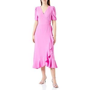 ONLY Onlmette Ss Wrap Midi Dress WVN dames wikkeljurk Pink Super, XXL, Roze Super
