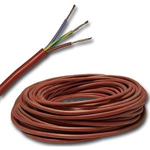 EBROM 3m siliconen kabel voor sauna SIHF 3x1,5mm² rood/rood