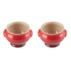 Le Creuset Set van 2 soepkommen, 600 ml, keramiek, kersen, 91017511060000