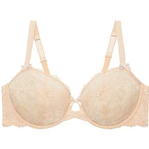 Savage X Fenty Floral Lace Convertible T-shirt, onzichtbaar, voor dames, Honey Nude (beige), 46DDD, Honey Nude (beige)