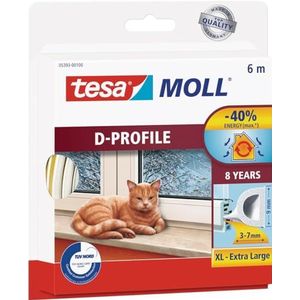 Tesa Moll Classic Tochtstrip D-profiel, 6 m, wit