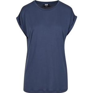 Urban Classics Modal T-shirt met blote schouders voor dames, T-shirt voor dames, Vintage blauw.