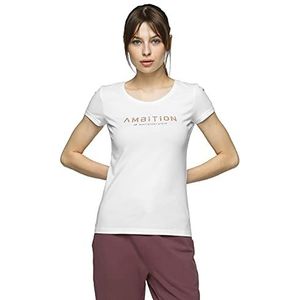 4F T-shirt femme Scarlett, blanc, XS taille courte
