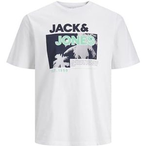 JACK & JONES Heren Jcobooster Tee SS Crew Neck Jun 23 T-shirt, Wit