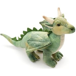 Uni-Toys - Groene draak - 32 cm (lengte) - pluche - knuffeldier