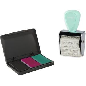 Trodat Creative Mini Creatieve stempel, set van 12 creatieve stempels met Duits opschrift ""Beste Wünsche zum kreativen Gestalten"", pastelgroen, met stempel, roze, zwart, groen, 30 x 5 mm