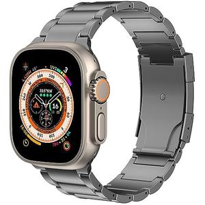 MoKo Horlogebandje compatibel met Apple Watch Ultra 49 mm SE 2/SE, Series 8 7 6 5 4 3 2 1 45/44/42 mm, reservearmband van titanium met vouwsluiting