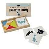 Jeujura - 8144 gezelschapsspel Tangram van hout - houten kist