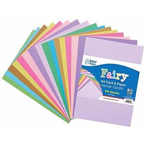 Baker Ross A4-papier en karton, kleurkleuren, 100 stuks, pastelpapier voor kinderen (FC480)
