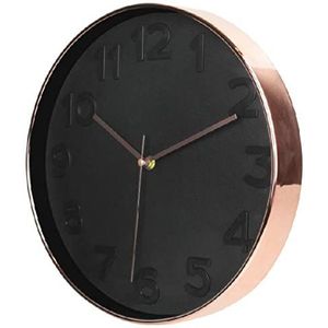 THE HOME DECO FACTORY HD3304 horloge, rond, PP, zwart/koper, 30,7 x 4,5 x 30,7 cm