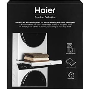 HAIER Overlayset voor wasmachine en droger - origineel - ruimtebesparend - premium kwaliteit - geschikt voor wasmachines Haier serie 3, 5, 7 en droogmachines serie 5 en 7
