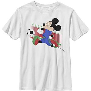 Disney T-Shirt Mickey Mouse Italy Soccer Uniform Portrait Boys, Wit, XS, Wit