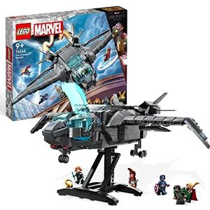 LEGO Marvel 76248 The Avengers Quinjet ruimteschip speelgoed met minifiguren Thor, Iron Man, Black Widow, Loki en Captain America, Saga Infinity