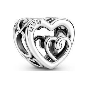 Pandora 790800C00 bedel met Infinity-harten, 9,2 x 10,57 x 11,45, sterling zilver, geen edelsteen, Sterling zilver, Geen edelsteen