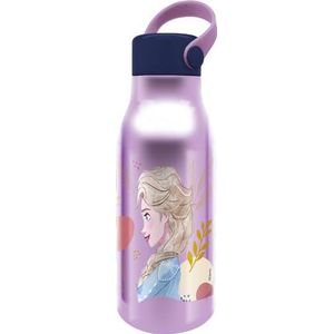 Disney drinkfles voor meisjes, aluminium, Frozen Elsa en Anna, 760 ml, met capuchon en siliconen handvat