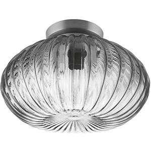 LEDVANCE Vintage Edition 1906 Plafondlamp met E27-fitting, rookgrijs glas, zonder gloeilamp, pompoen gesneden