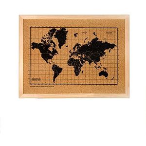 Milimetrado - Wereldkaart van zwarte kurk - Wereldkaart van kurk voor muur