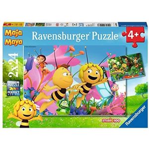 Ravensburger Kinderpuzzel - 09093 De kleine biene Maja - puzzel voor kinderen vanaf 4 jaar, goede Maja puzzel met 2 x 24 stukjes