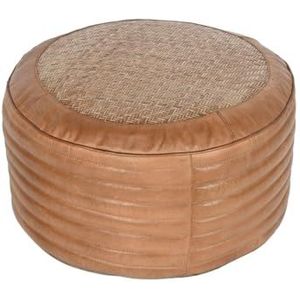 Home ESPRIT Coussin de sol Marron Camel Rotin 50 x 50 x 30 cm