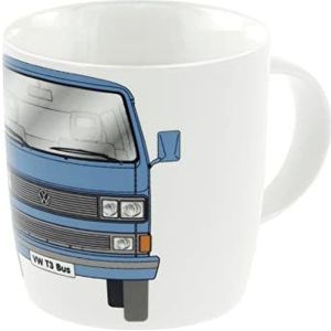 BRISA VW Collection - Volkswagen Combi Bus T3 Camper Van porseleinen koffiemok (New Bone China), theekop, grote mok voor de keuken, werkplaats, camping, cadeau/souvenir (voor/blauw)