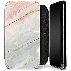 caseable Apple iPhone 7 / 8 / SE (2020) Hoes Flip Case Beschermhoes Schokdemping en Krassen Kaartvak Kleurrijk Ontwerp Mother of Pearl Marble