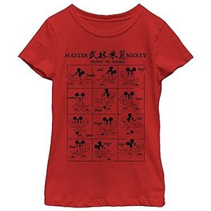 Disney Mickey Year Of The Mouse Kung-Fu Scroll Girls T-shirt, rood, XS, Rood