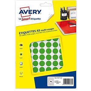 AVERY - Doos met 960 groene zelfklevende ronde etiketten, diameter 15 mm