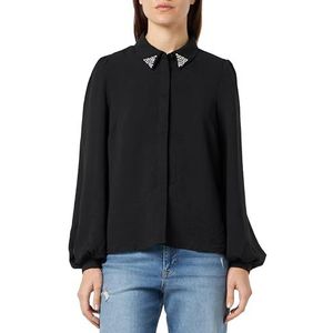 ONLY Onlmette Pearl Ls T-shirt WVN pour femme, Noir, L