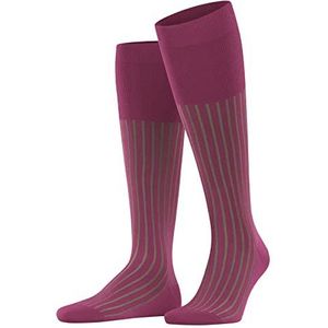 FALKE Shadow Lange sokken voor heren, katoen, grijs, zwart, meerdere kleuren, lang, ultradun, fantasy patroon, strepen, 1 paar, roze (Hot Coral 8025)
