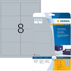 Herma 4114 plastic etiketten, 99,1 x 67,7 A4, Lasercopy, zilverkleurig