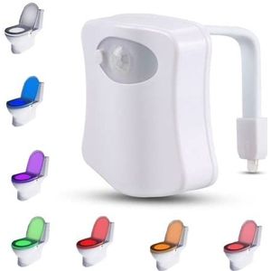 PARENCE. - Led-verlichting voor toilet/bewegingssensor, lamp voor toilet en badkamer/nachtlampje met 8 verschillende kleuren