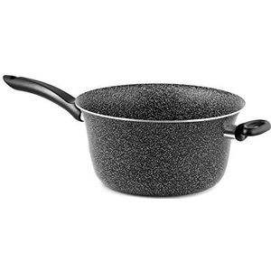 Home in Rombo Home Paiolo Een Manico Antiaderente Steen Cm26 Pentole E Preparazione Cucina, Pietra, Nero, 26 cm