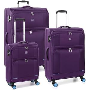 MODO BY RV RONCATO Star 2.0 set 3 trolley souple 4 roues avec tsa, aubergine, Lot de 3 valises souples