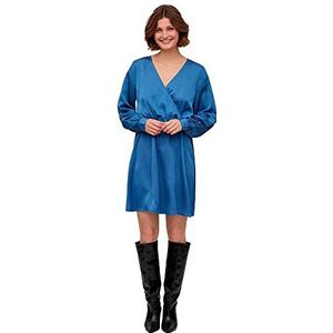 Vila Viellette Wrap L/S Dress/Su- Noos Damesjurk, Vederblauw.