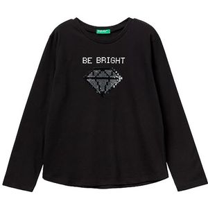 United Colors of Benetton T-shirt M/L 3096c10ds T-shirt voor meisjes (1 stuk), Nero 100