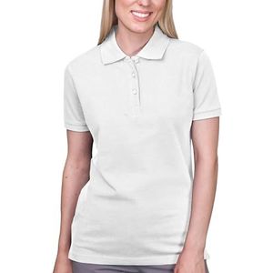 Women's Heavy Polo 'Stretch' met korte mouwen White