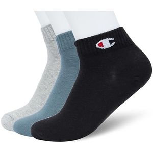 Champion Core Socks 3pp Quarter sokken, uniseks, Tin grijs