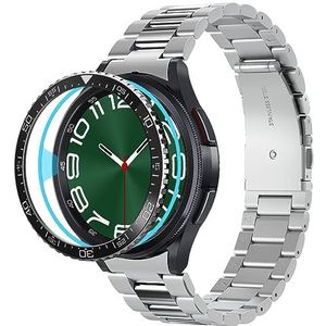 Spigen Bezel Tune Compatibel met Samsung Galaxy Watch 6 Classic 47 mm Bezel Ring Protector Bezel Ring Cover (2023) - Zwart, 304 roestvrij staal