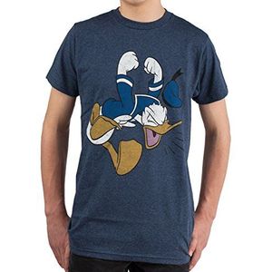 Disney Heren Full Size Donald Duck Wut-T-shirt, Navy Heather