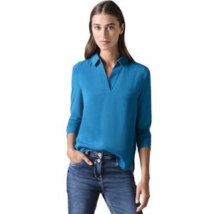 Cecil B345026 Jersey damesblouse met mouwen, Dynamic Aqua Blue