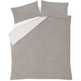 Sleepdown Thermo-fleece omkeerbaar beddengoedset met dekbedovertrek en kussensloop, voor eenpersoonsbed (135 x 200 cm), crèmekleurig/nerts