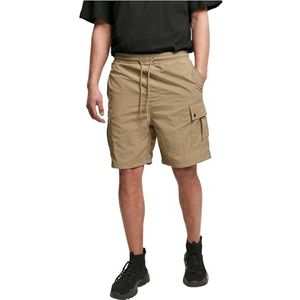 Urban Classics Heren Nylon Cargo Shorts met opgestikte zakken in 2 kleuren, maten S tot 5XL, Khaki (stad)