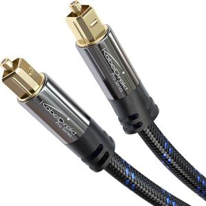 KabelDirekt Optische audiokabel met 0% signaalverlies - 4 m - nylon gevlochten TOSLINK kabel (TOSLINK naar TOSLINK, S/PDIF, glasvezelkabel voor thuisbioscoop, versterkers, PS4/Xbox)