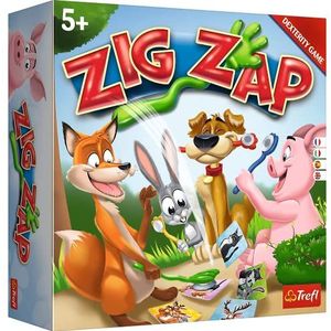 Trefl - Zig Zap - Dymanisch boogspel, dierenkaarten, gezelschapsspel, dierenoren en kaartenpakketten, voor volwassenen en kinderen vanaf 5 jaar