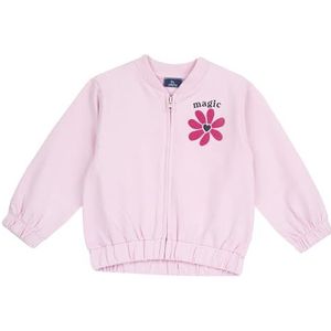 Chicco Sweatshirt van katoen, met ritssluiting voor meisjes met korte mouwen (1 stuk), Roze, 9 maanden