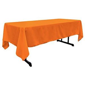LA Linen Rechthoekig tafelkleed van Popeline polyester oranje 152,4 x 306,3 cm