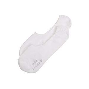 ESPRIT Basic Uni 2 stuks onzichtbare sokken voor heren, katoen, wit, huidskleur, zwart, voetbeschermers met lage hals, anti-glijsysteem op de hiel, 2 paar, wit (wit 2000)