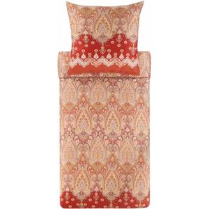 Bassetti ISOLABELLA 9329921 beddengoed met 1 kussensloop, 100% katoensatijn, rood, R1, 155 x 220 cm
